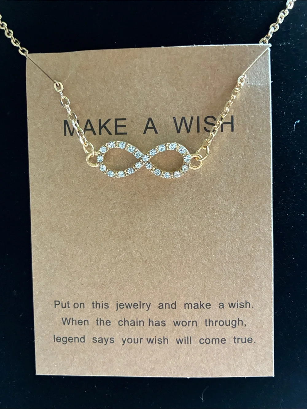 Infinity Necklace with Crystals